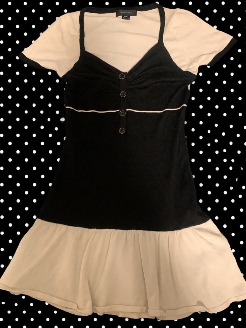 Black and white Layered Mini Skirt Dress